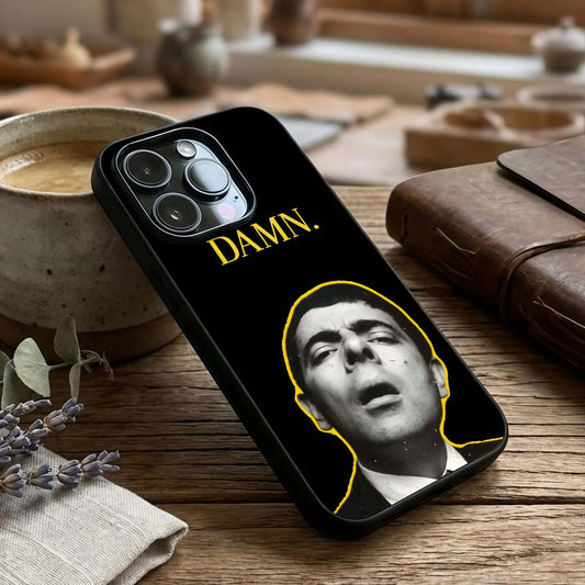 Mr Bean Damn Glass Case captured at a warm angle highlighting expressive details, gloss, and edge clarity.