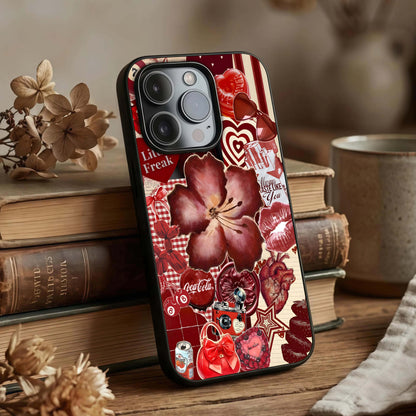 Aesthetic Little Freak Glass Case displayed upright for standout design visibility and premium finish.