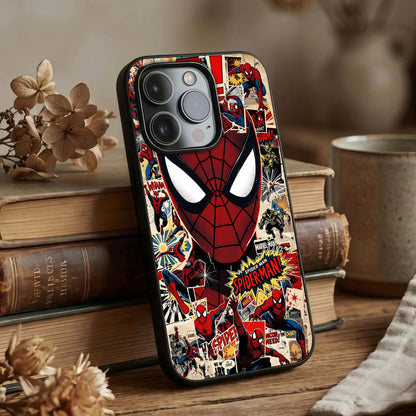 Aesthetic Wonder Spider Glass Case displayed upright for high-impact design visibility and premium finish.