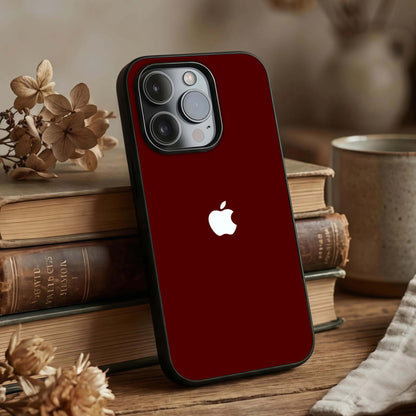 Apple Crimson Core Glass Case displayed upright for strong core design presence and premium finish.