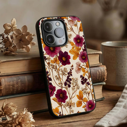 Autumn Wine Bloom Glass Case displayed upright for elegant floral visibility and premium finish.