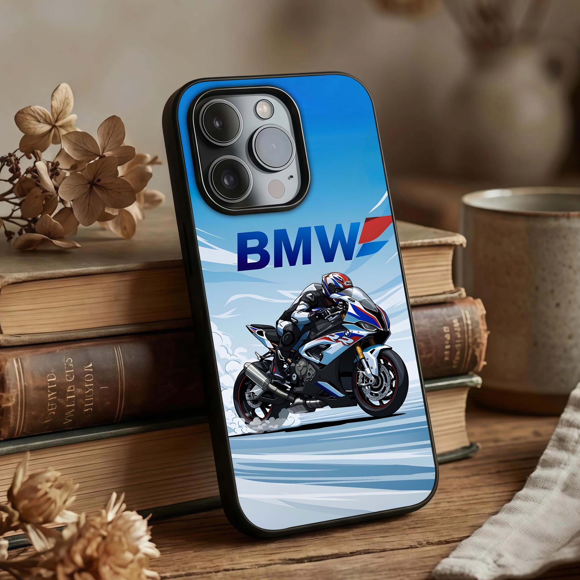 BMW Power Drift Glass Case displayed upright for high-energy design visibility and premium finish.