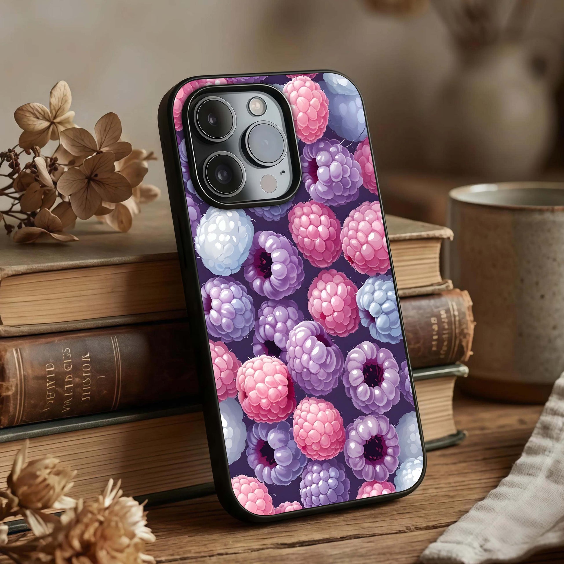 Berry Candy Pop Glass Case displayed upright for bright pop-style visibility and premium finish.