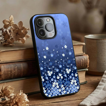Blue Starry Glass Case displayed upright for celestial design visibility and premium finish.