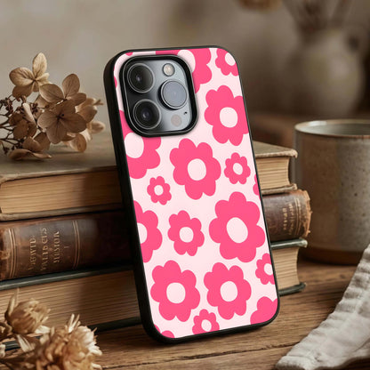 Blush Flower Pop Glass Case displayed upright for lively floral visibility and premium finish.