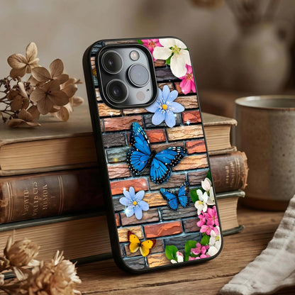 Brick Bloom Flight Glass Case displayed upright for artistic design visibility and premium finish.