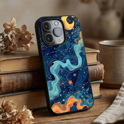 Celestial Dream Flow Glass Case displayed upright for fluid design visibility and premium finish.