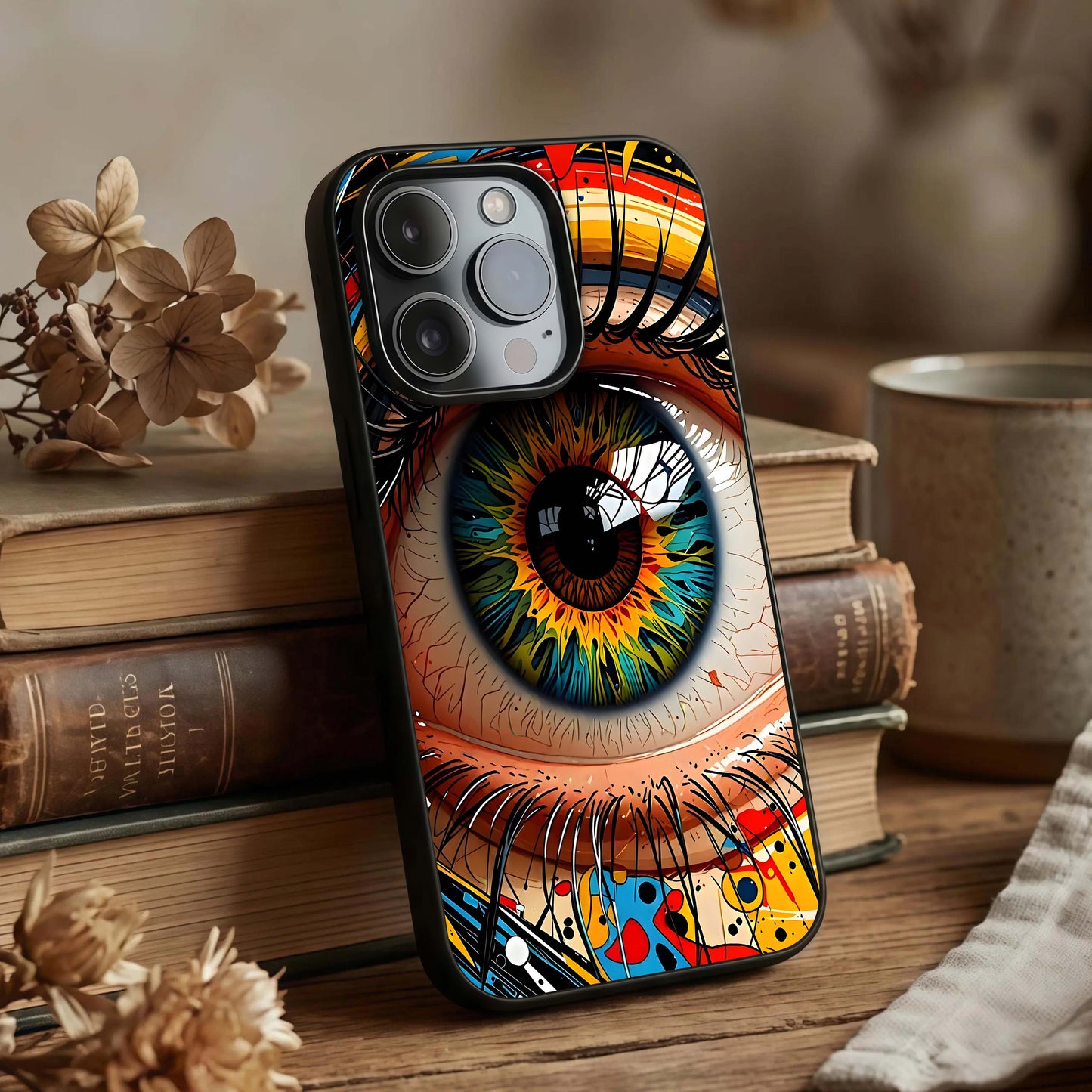 Colorful Eye Glass Case displayed upright for striking visual visibility and premium finish.