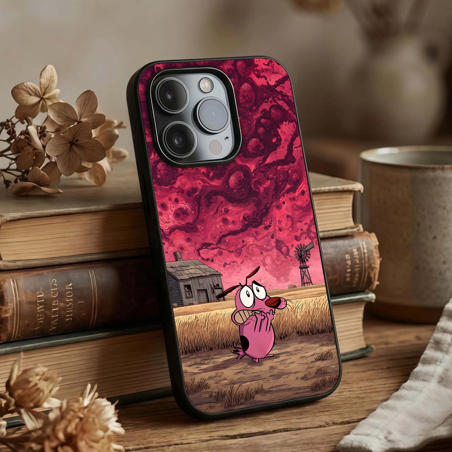 Courage Under Sky Glass Case | Premium Phone Cover – Custom World displayed upright for message-led visibility and premium finish.