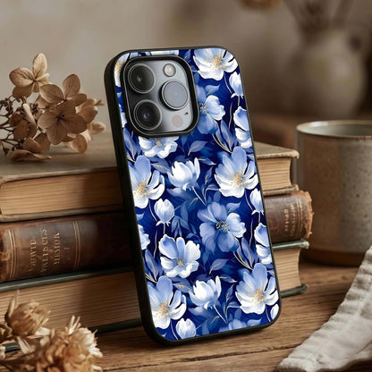 Cute Floral Patterns Glass Case displayed upright for cute floral visibility and premium finish.