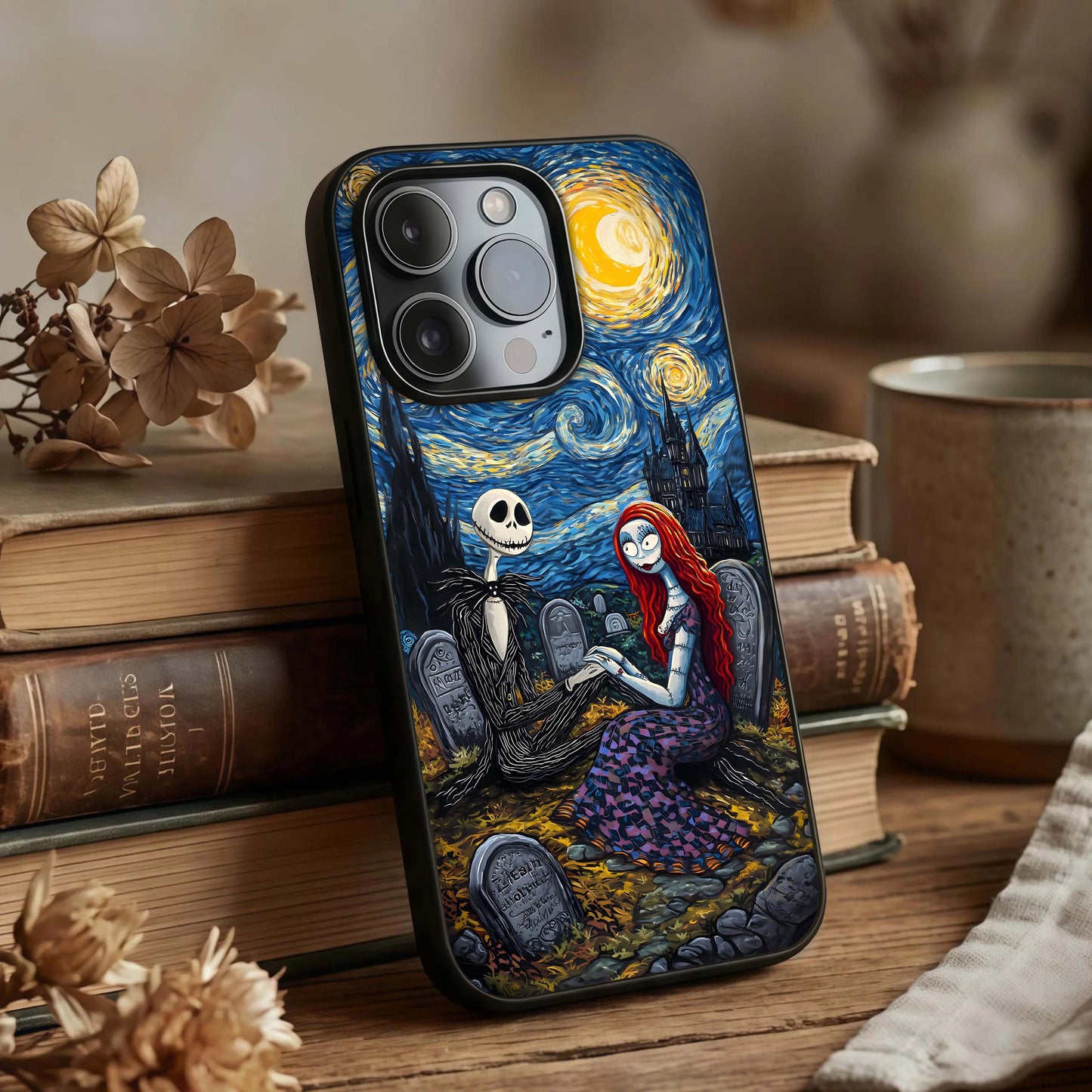 Eternal Night Love Glass Case displayed upright for nocturnal design visibility and premium finish.