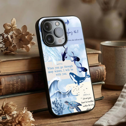 Faithful Ocean Promise Glass Case displayed upright for serene design visibility and premium finish.