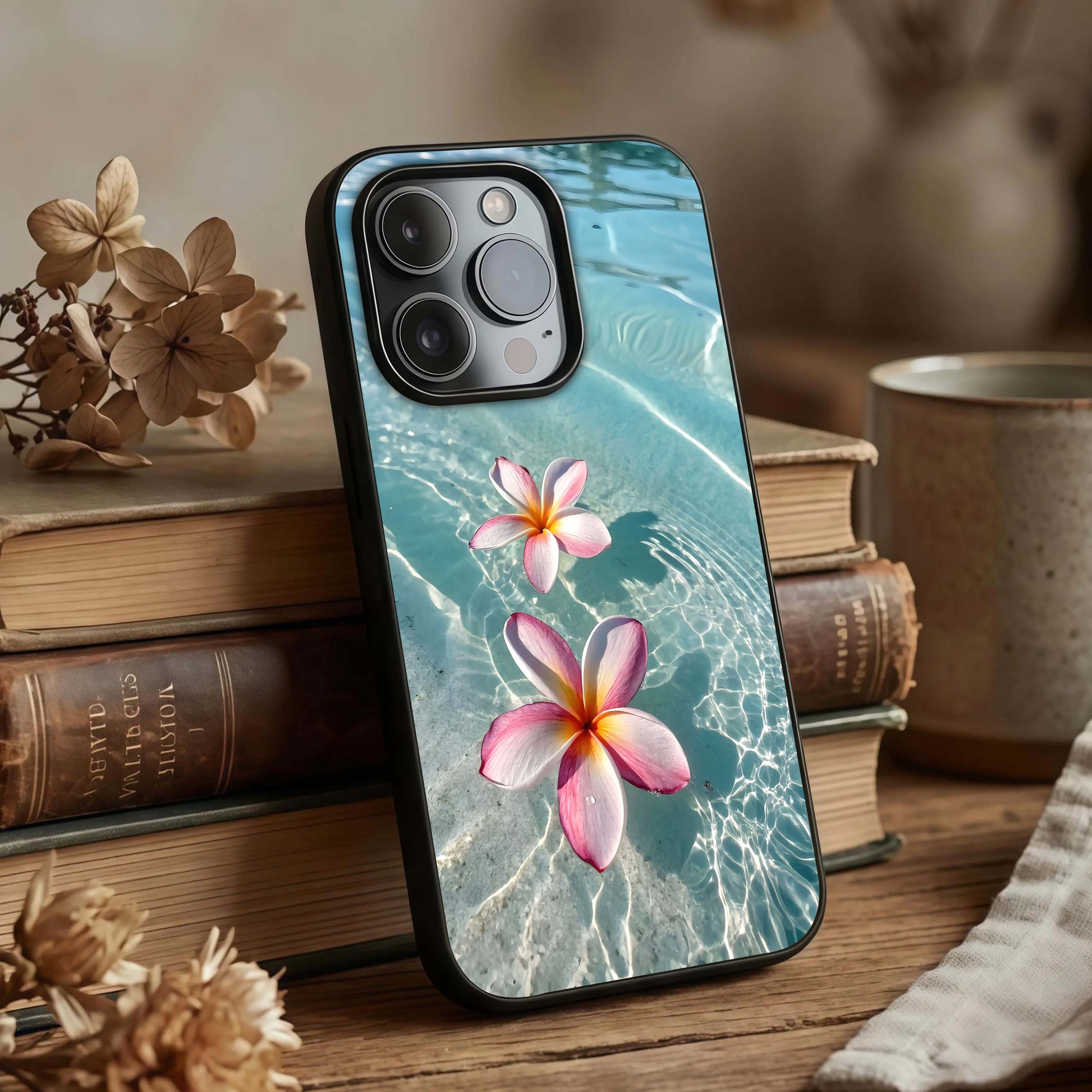 Floating Bloom Bliss Glass Case displayed upright for graceful floral visibility and premium finish.
