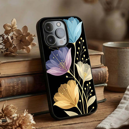 Flower Bloom Glow Glass Case displayed upright for luminous floral visibility and premium finish.