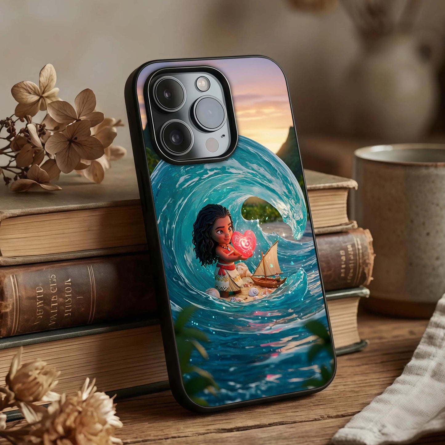 Heart of Ocean Glass Case displayed upright for emotional ocean visibility and premium finish.