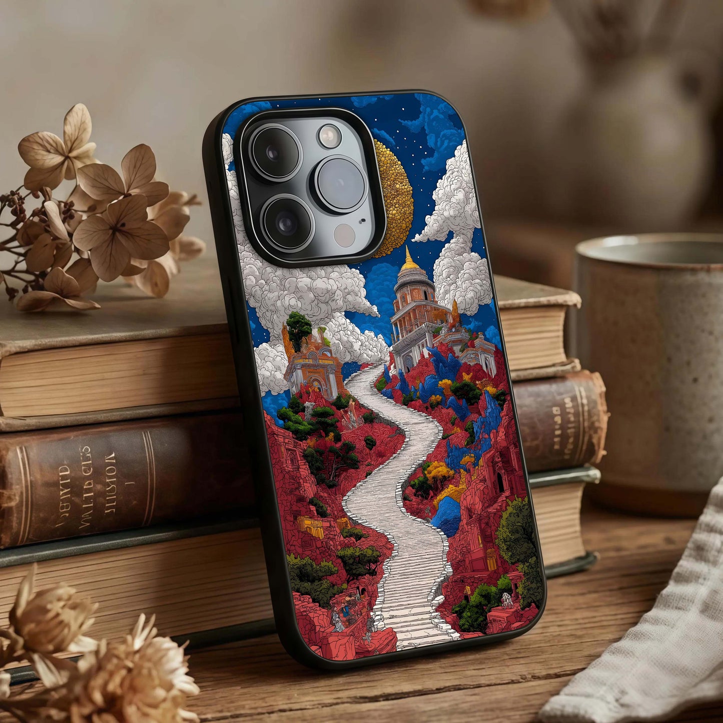 Heavenly Moon Path Glass Case displayed upright for celestial journey visibility and premium finish.