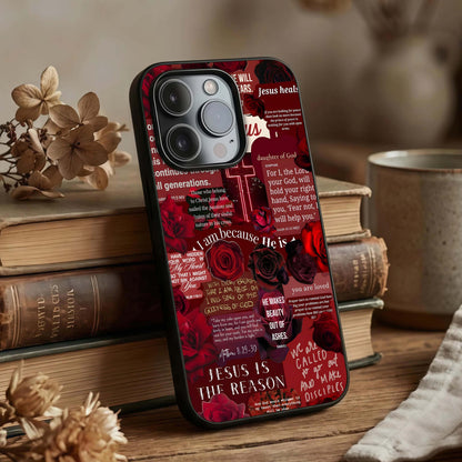 Jesus Love Heals Glass Case displayed upright for faith-centered visibility and premium finish.