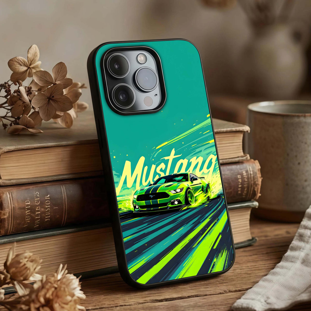 Mustang Bang Glass Case displayed upright for performance-driven visibility and premium finish.