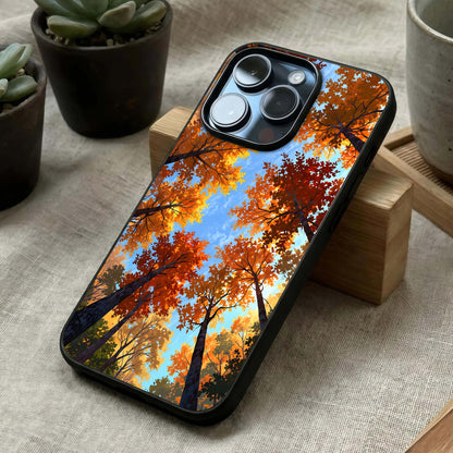 Autumn Sky Rise Glass Case laid diagonally highlighting flowing gradients and HD glass shine.