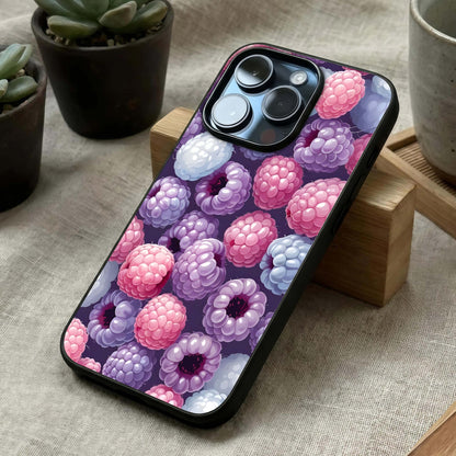 Berry Candy Pop Glass Case laid diagonally highlighting fun accents and HD glass shine.