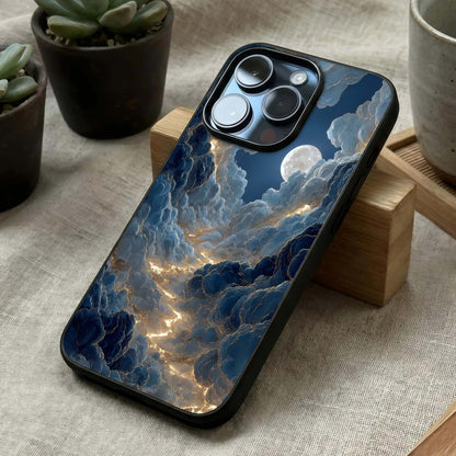 Celestial Cloud Road Glass Case laid diagonally highlighting depth perspective and HD glass shine.