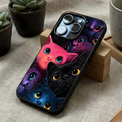 Cosmic Cats Dreams Glass Case laid diagonally highlighting whimsical elements and HD glass shine.