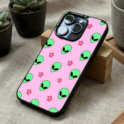 Cosmic Cute Crush Glass Case laid diagonally highlighting fun contrast and HD glass shine.