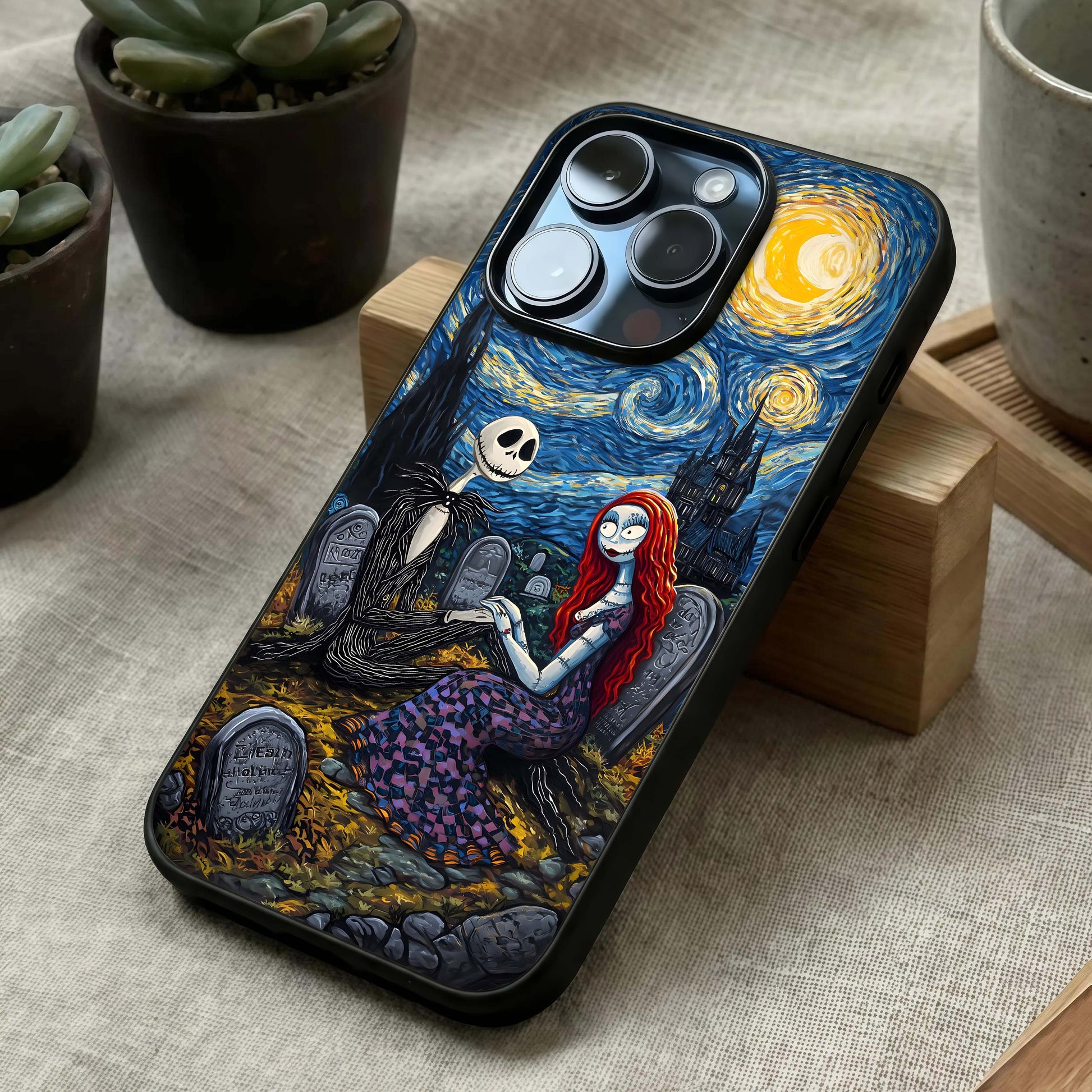 Eternal Night Love Glass Case laid diagonally highlighting subtle glow and HD glass shine.
