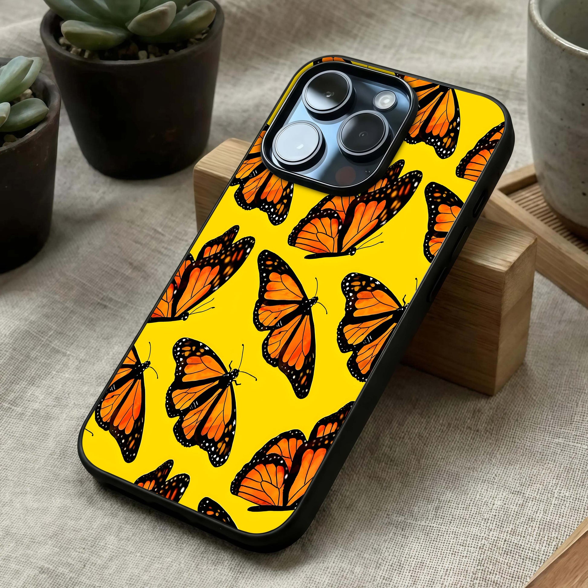 Golden Wing Flight Glass Case laid diagonally highlighting upward motion and HD glass shine.