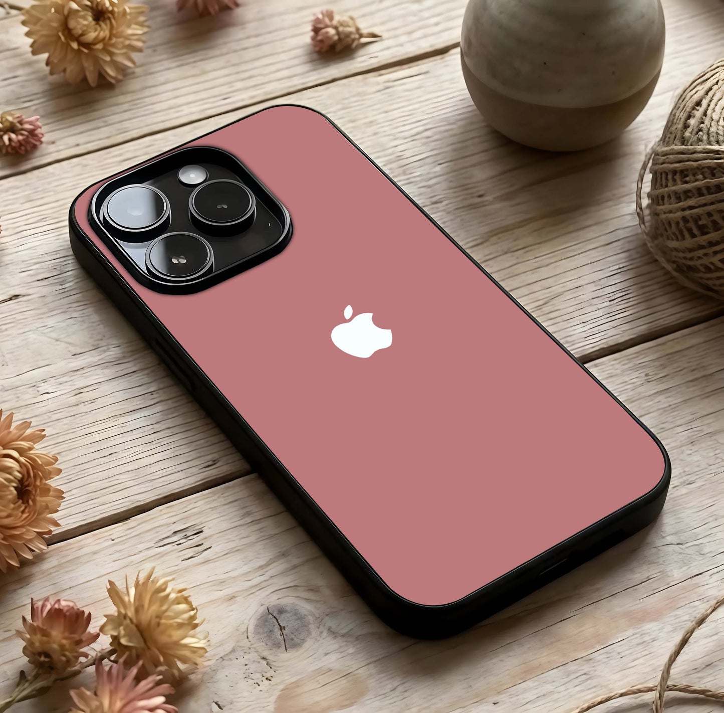 Apple Harmony Glass Case photographed in natural light showing reflective finish and soothing design depth.