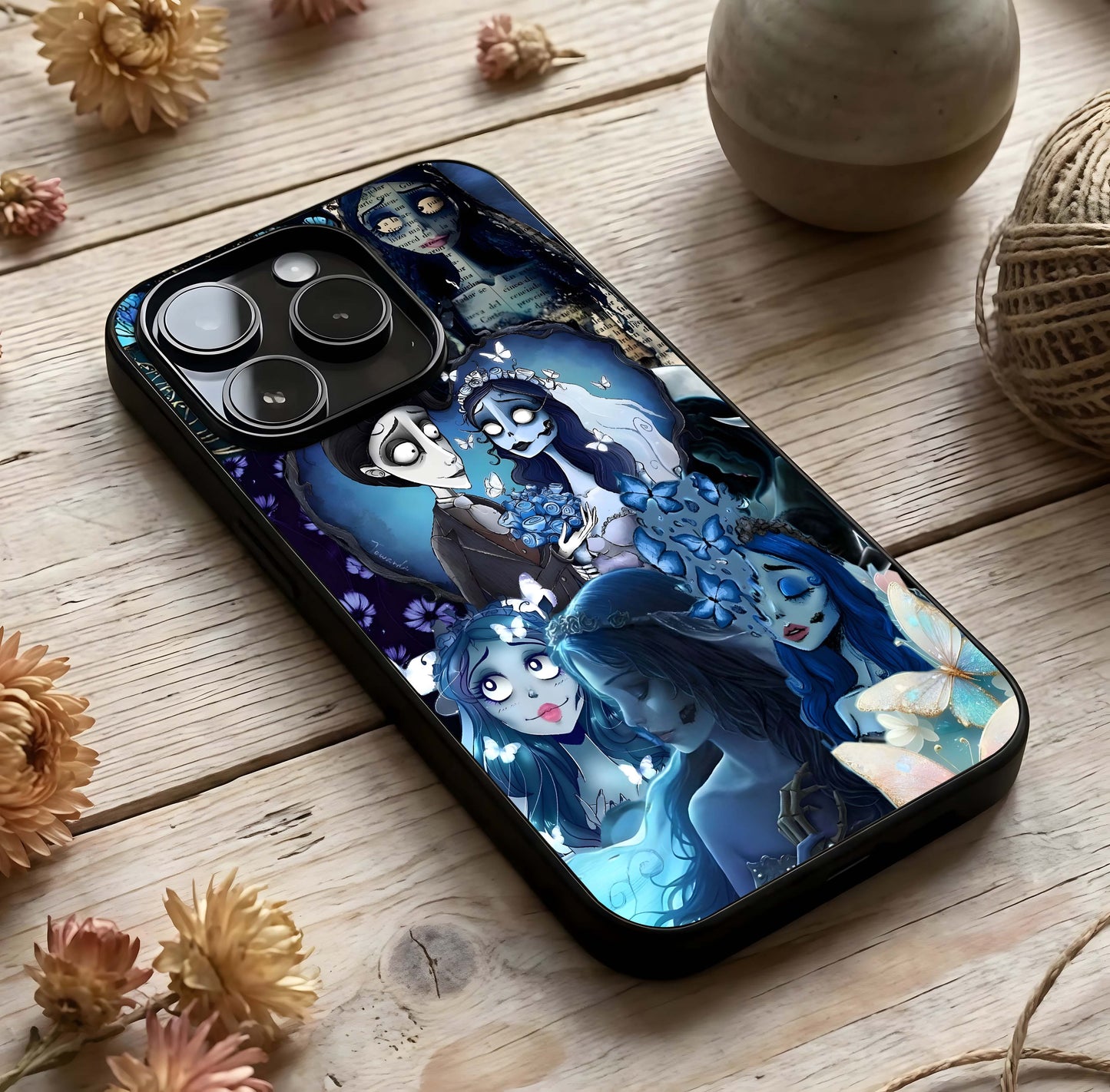 Butterfly Ghost Soul Glass Case photographed in natural light showing reflective finish and haunting depth.