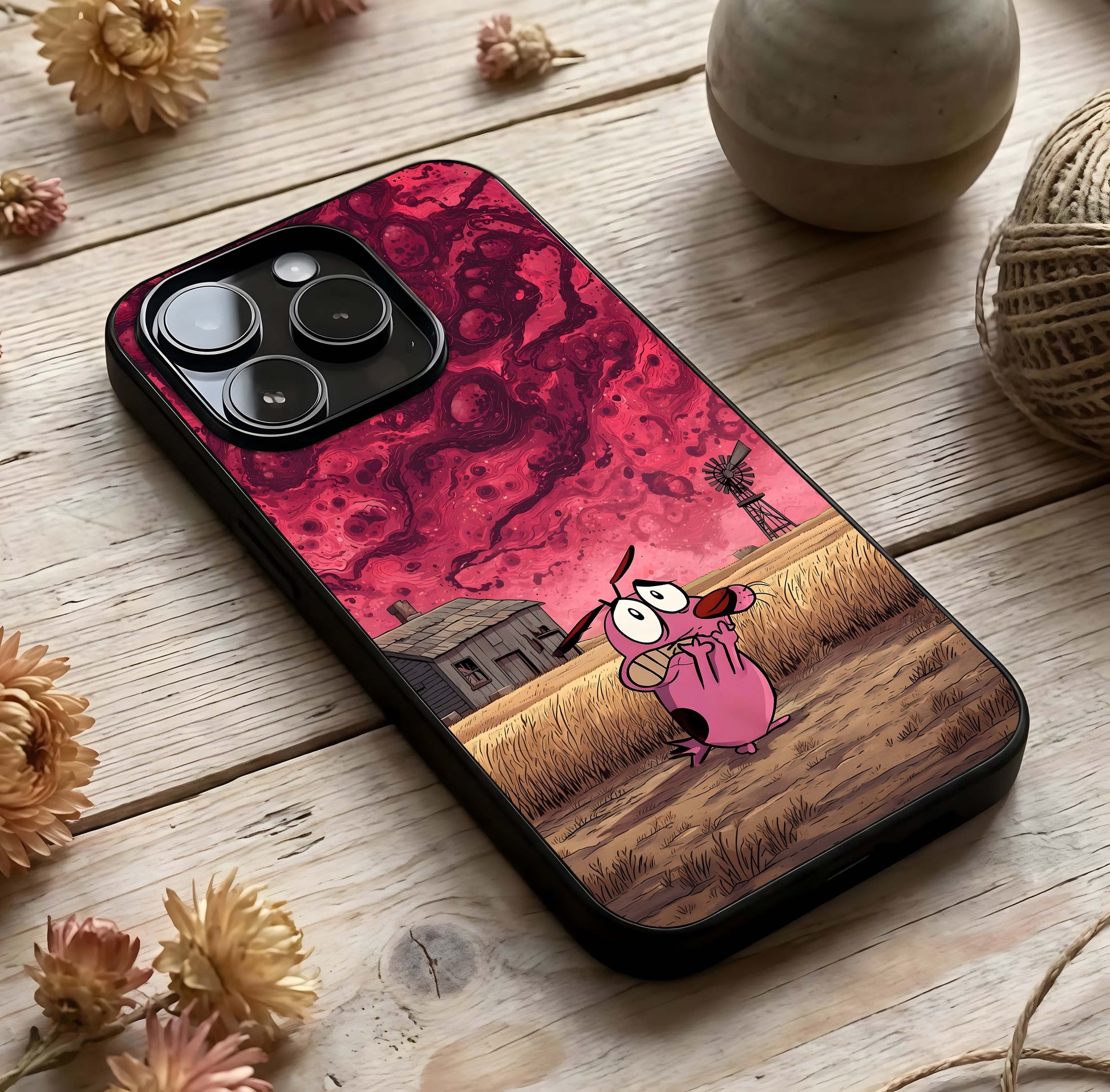 Courage Under Sky Glass Case | Premium Phone Cover – Custom World photographed in natural light showing reflective finish and inspiring depth.