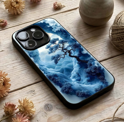 Frozen Serenity Gate Glass Case photographed in natural light showing reflective finish and calm depth.