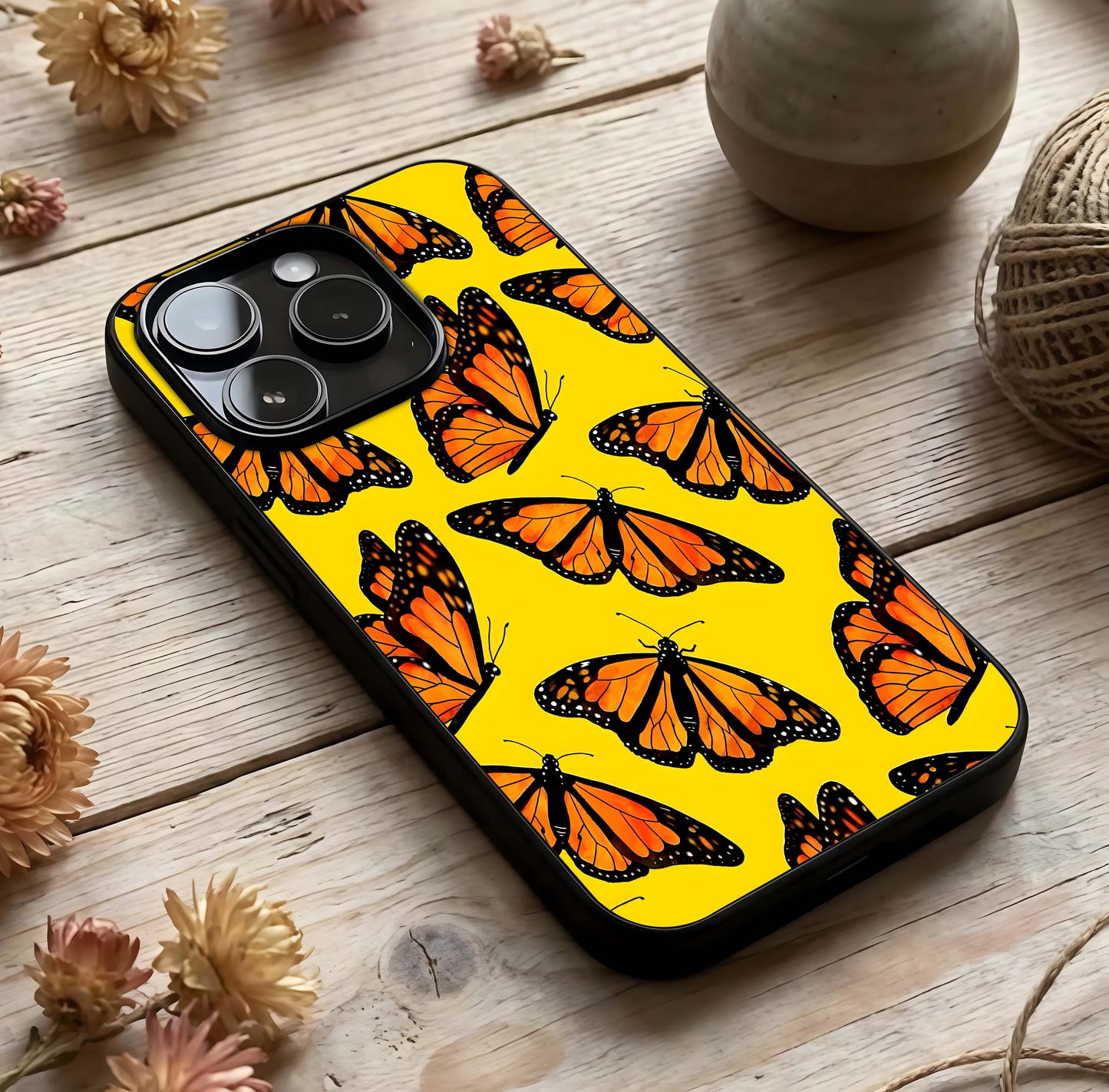 Golden Wing Flight Glass Case photographed in natural light showing reflective finish and uplifting depth.