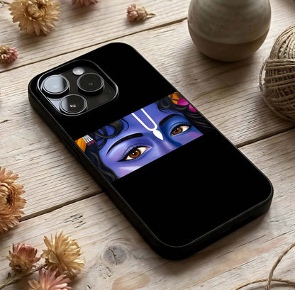 Krishna Eye Glass Case photographed in natural light showing reflective finish and divine depth.
