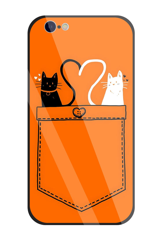 Black And White Cat In Pocket Glass Case For Apple iPhone 6 / 6s