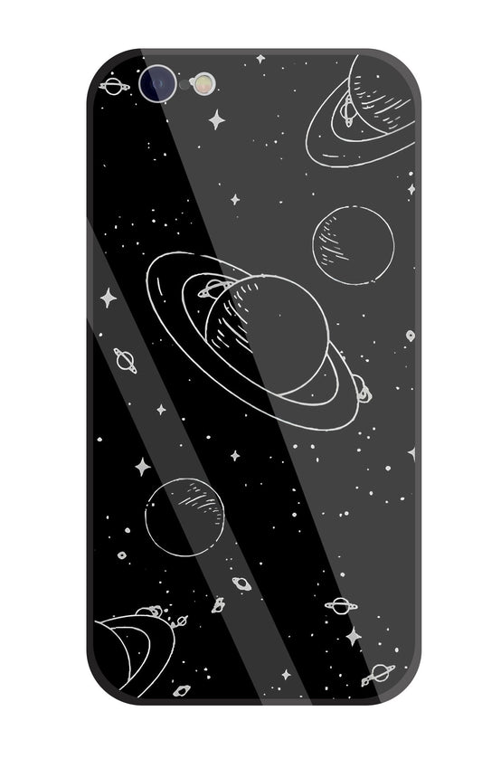 Black And White Space Glass Case For Apple iPhone 6 / 6s