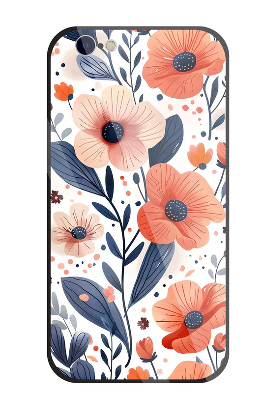 Daisy Flower Water Color Vintage Glass Case For Apple iPhone 6 / 6s