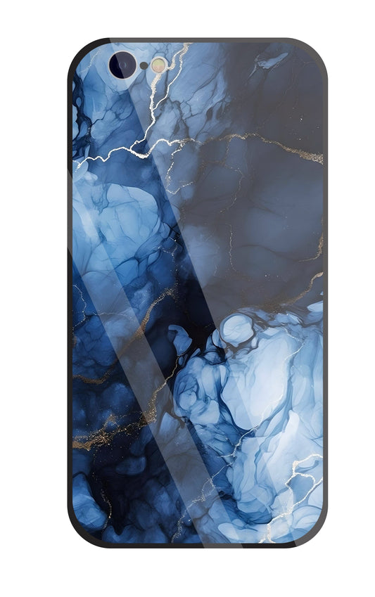 Dark Blue Marble Glass Case For Apple iPhone 6 / 6s
