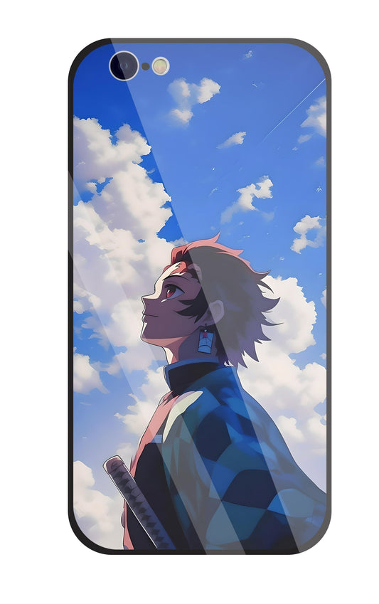 Demon Slayer-Tanjiro Kamado Glass Case For Apple iPhone 6 / 6s