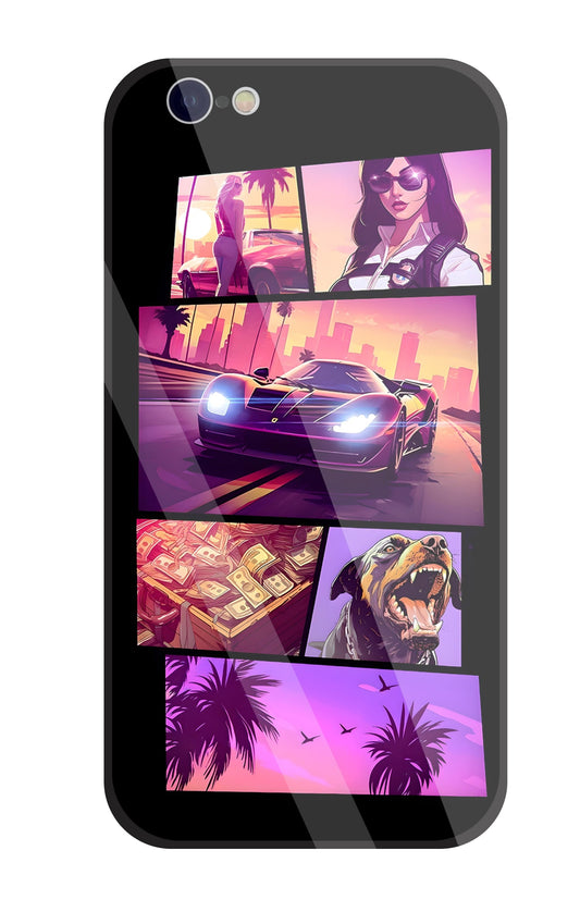 GTA 6 Glass Case For Apple iPhone 6 / 6s