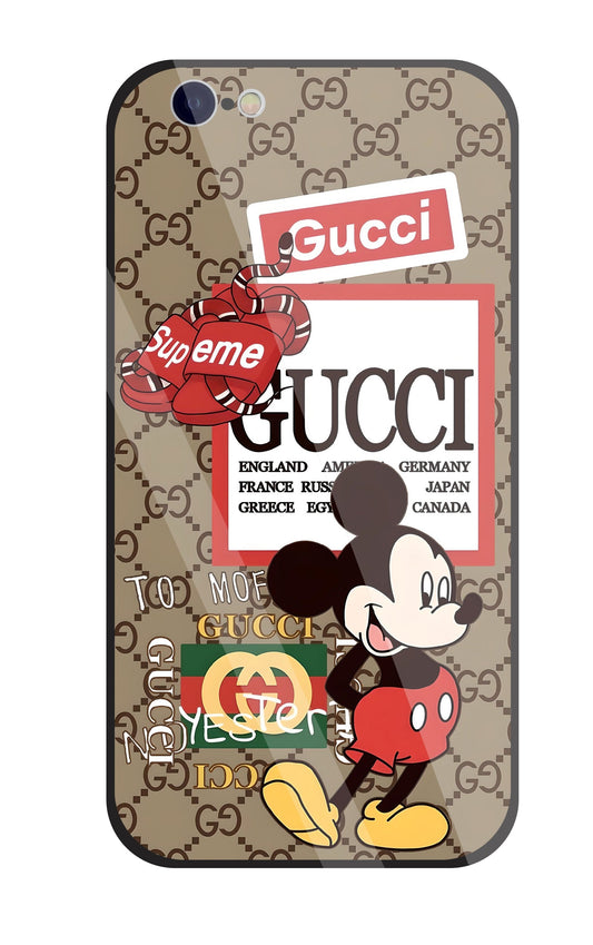 Gucci Mickey Glass Case For Apple iPhone 6 / 6s