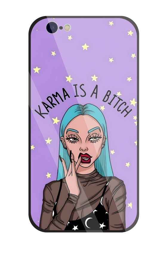 Karma is a Bitch Levender Glass Case For Apple iPhone 6 / 6s