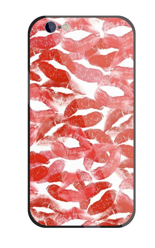 Multi Lips Kisses Glass Case For Apple iPhone 6 / 6s