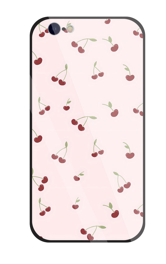 Pink Cherry Glass Case For Apple iPhone 6 / 6s