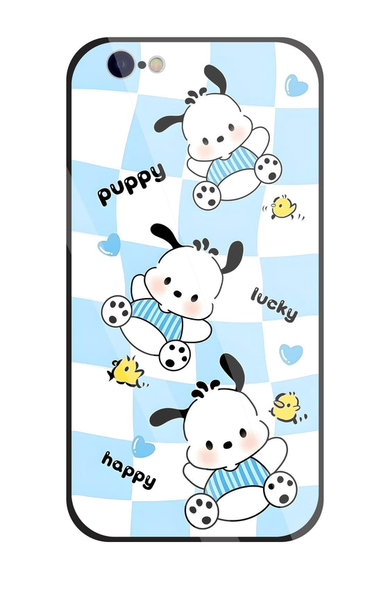 Pochacco Puppy Blue Glass Case For Apple iPhone 6 / 6s
