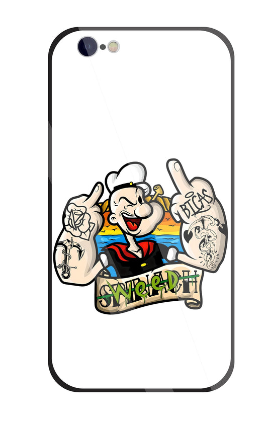 Popeye Weed Glass Case For Apple iPhone 6 / 6s