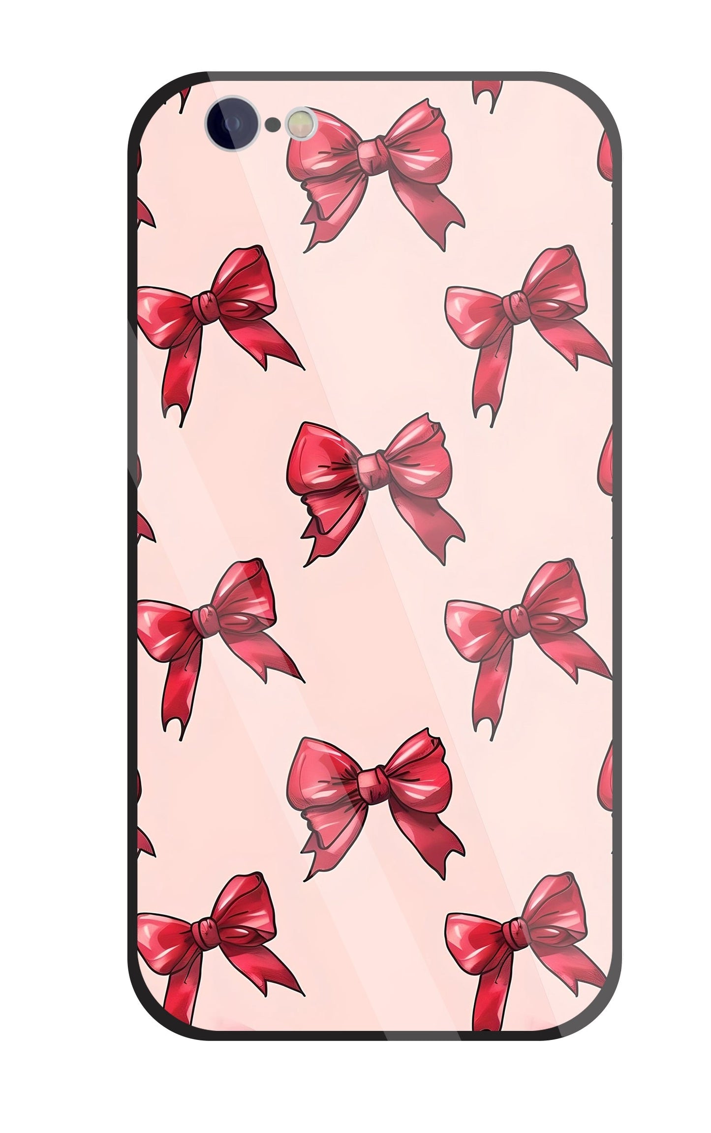 Red Ribbon Glass Case For Apple iPhone 6 / 6s