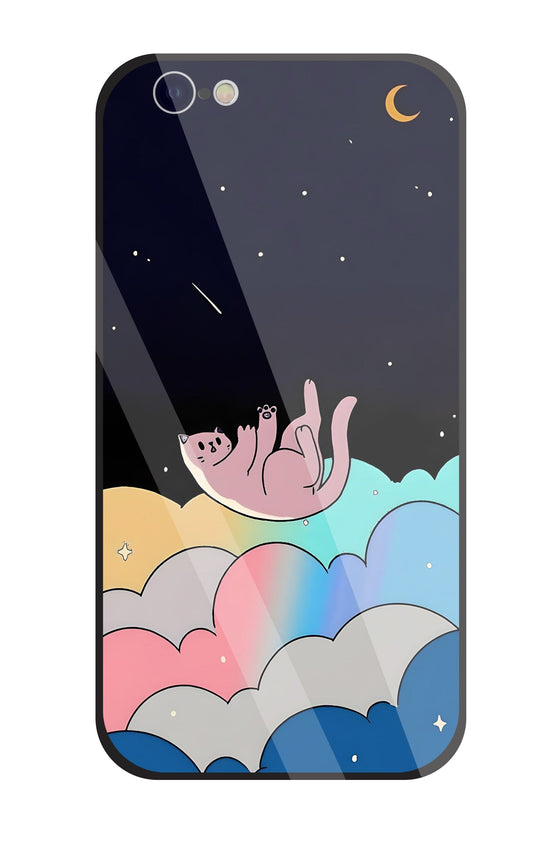 Space Cat Art Glass Case For Apple iPhone 6 / 6s