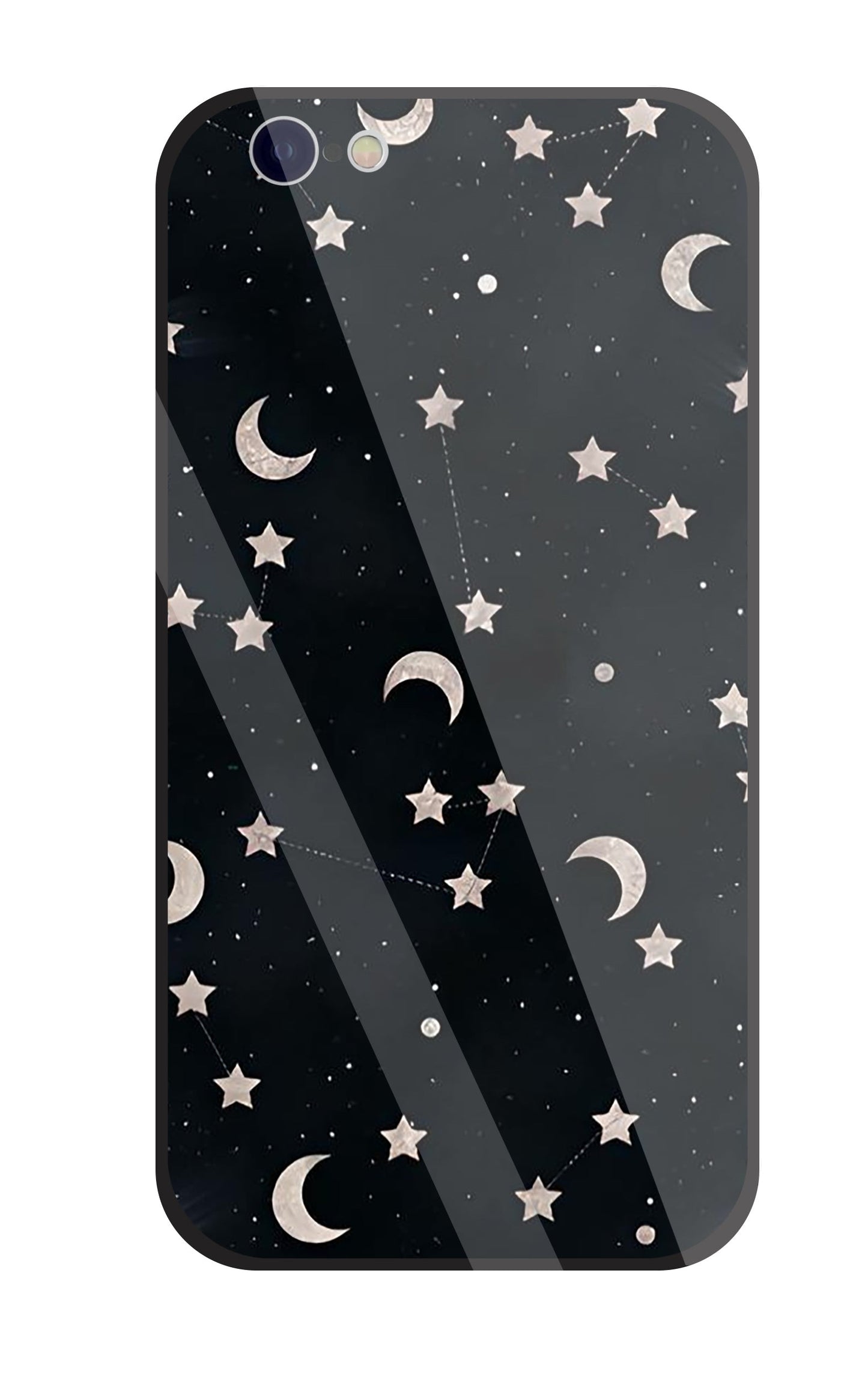 Star And Hulf Moon Space Glass Case For Apple iPhone 6 / 6s